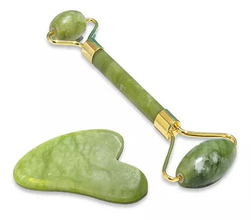 Rodillo facial con piedra Gua Sha