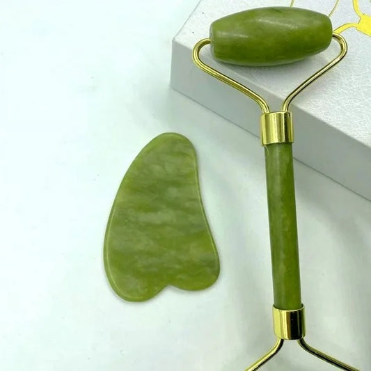 Rodillo facial con piedra Gua Sha